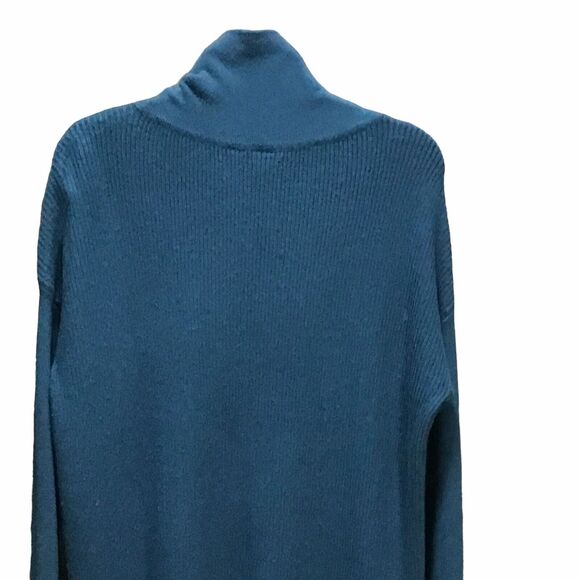 Devotion by Cyrus Sweater Womens Size Small  Cowl Neck Chunky Knit Teal Blue New - Picture 3 of 15